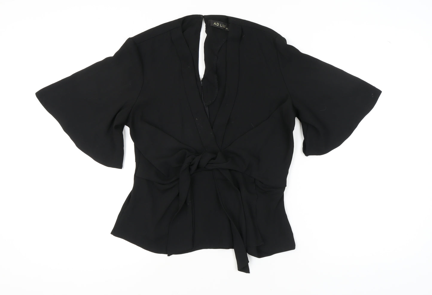 AD LIB Black Women's Wrap Blouse, Size 10