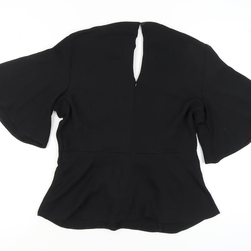 AD LIB Black Women's Wrap Blouse, Size 10