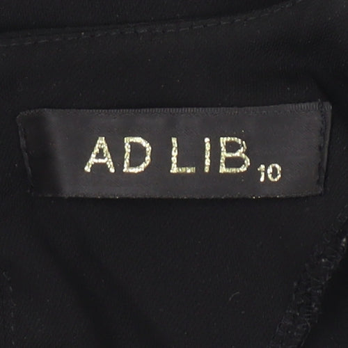 AD LIB Black Women's Wrap Blouse, Size 10