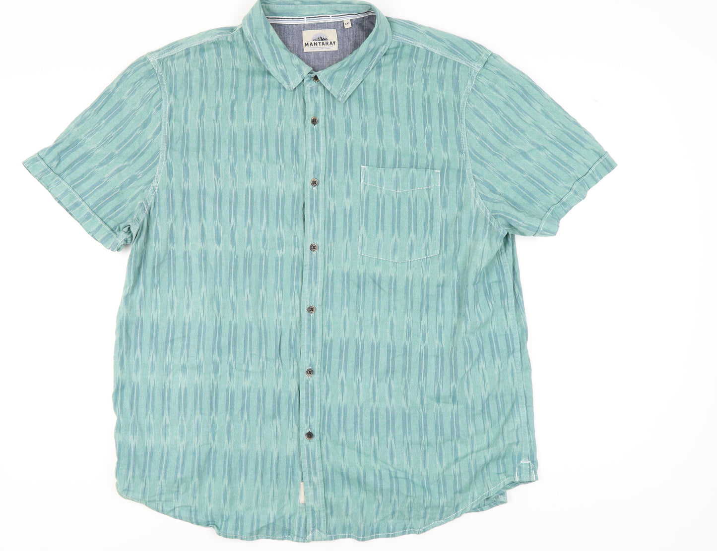 Mantaray Men's Blue 2XL Casual Button-Up Shirt