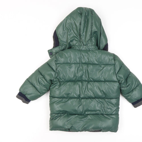 Mayoral Boys Green Puffer Jacket Age 2 Winter Warm Hooded