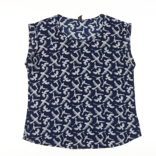 Izabel London Women's Blue Bird Blouse Size 16