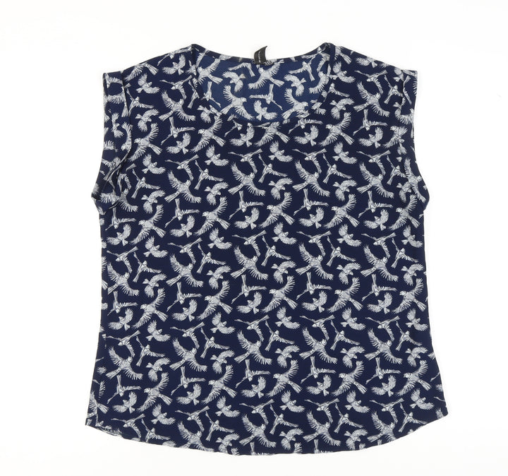 Izabel London Women's Blue Bird Blouse Size 16