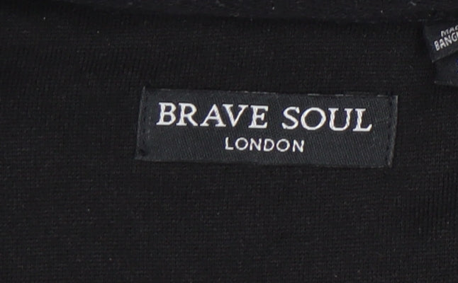 Brave Soul Men's XL Black Full Zip Hoodie