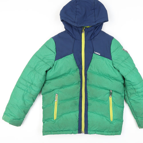 Wedze Boys Green Puffer Jacket - 10 Years