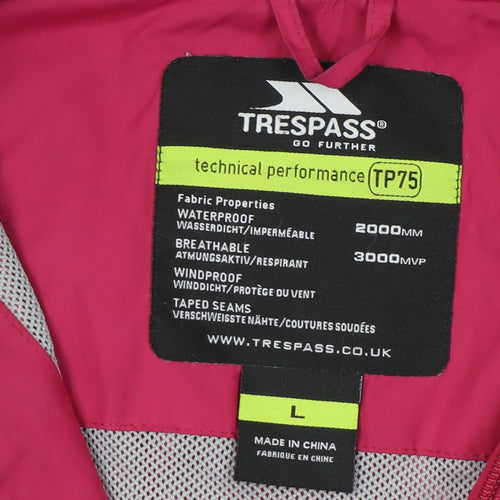 Trespass Women's Pink Rain Jacket L - Waterproof, Breathable