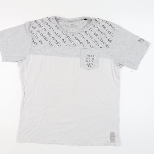 Crosshatch Men's Grey Graphic Print T-Shirt Size L