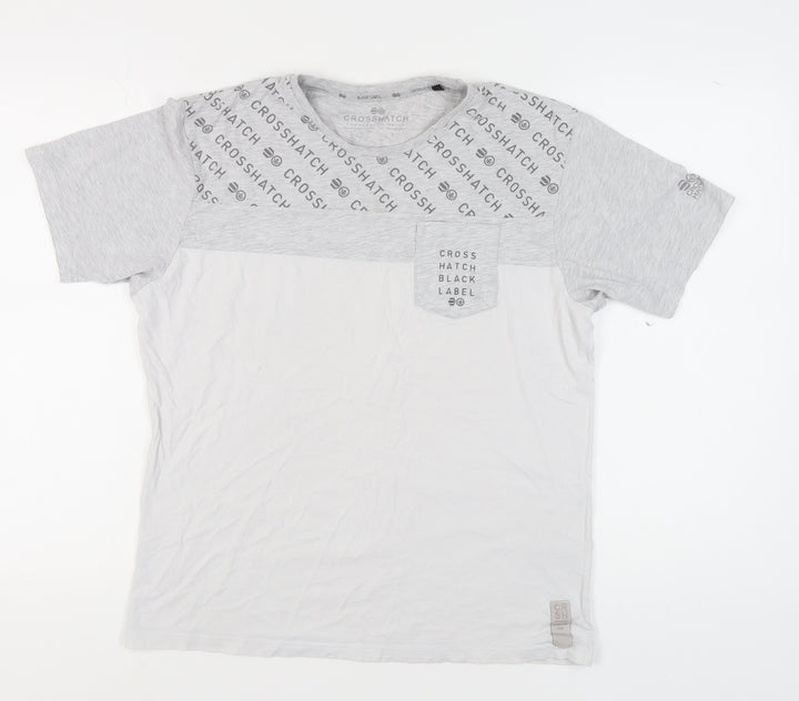 Crosshatch Men's Grey Graphic Print T-Shirt Size L