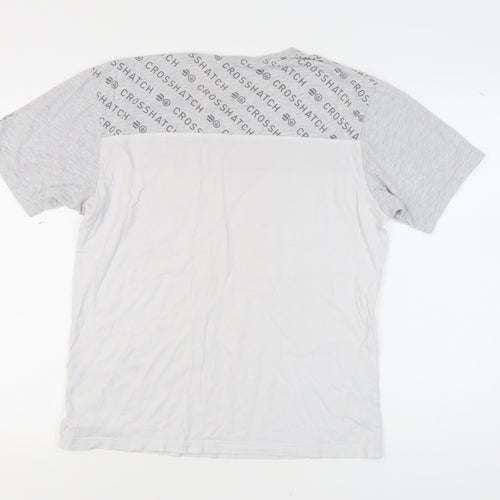 Crosshatch Men's Grey Graphic Print T-Shirt Size L
