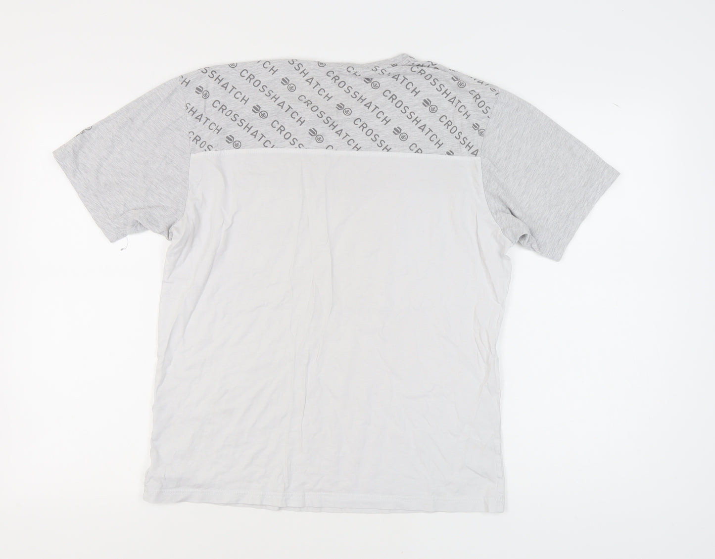 Crosshatch Men's Grey Graphic Print T-Shirt Size L