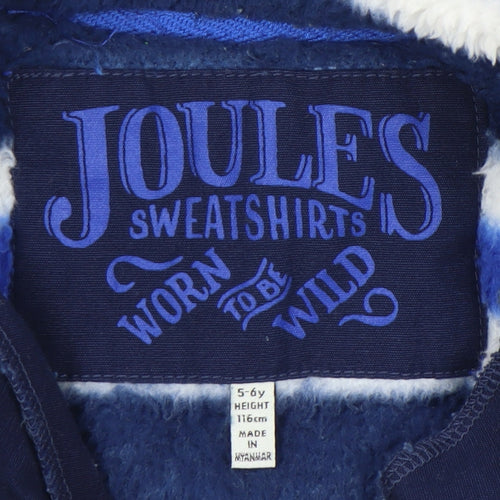 Joules Girls Blue Striped Pullover Sweatshirt 5-6 Years