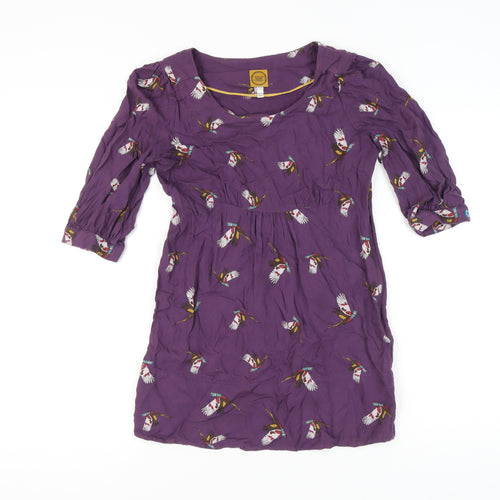 Joules Women's Purple Tunic XS Balloon Sleeve