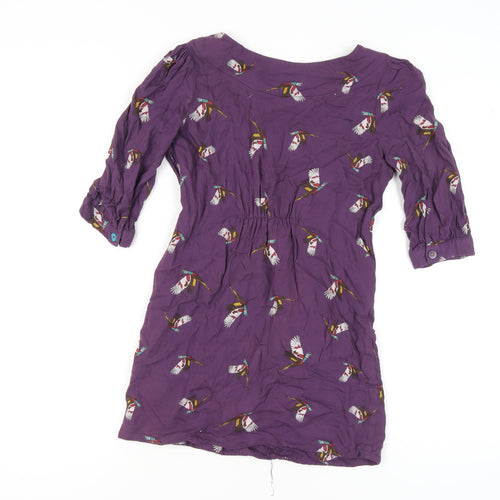 Joules Women's Purple Tunic XS Balloon Sleeve
