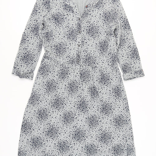Boden Women's Grey Floral Long Sleeve Dress, Size 10