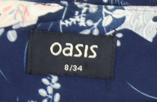 Oasis Women's Blue Floral Pencil Skirt Size 8