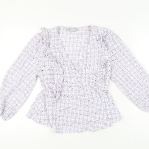 Oasis Women’s Multicoloured Wrap Blouse, Size 10