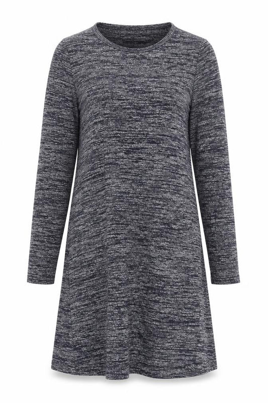 Front view of Gap Women's Grey Knit Long Sleeve Dress, size M