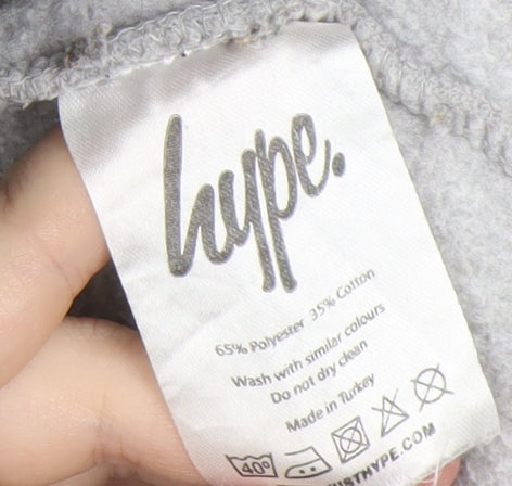 Hype Women's Grey Full Zip Hoodie Size 18