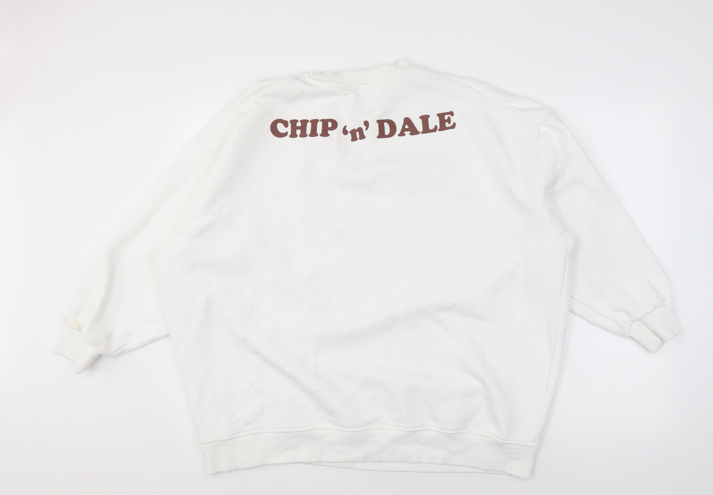 Disney Women's White Chip 'n' Dale Pullover Graphic Sweatshirt Size 18