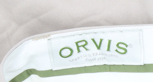 Orvis Men's Beige Trousers Size 36 Button Closure