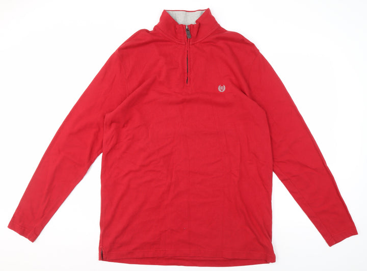 Chaps Men's Red 1/4 Zip Sweatshirt - Size L