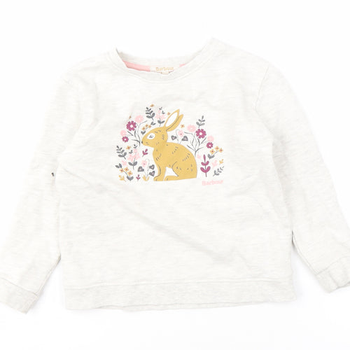 Barbour Girls White Bunny Graphic Sweatshirt S