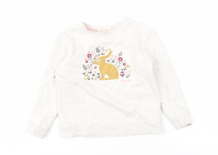 Barbour Girls White Bunny Graphic Sweatshirt S