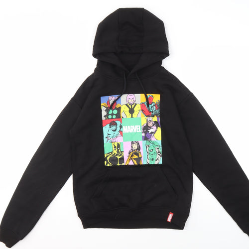 Marvel Unisex XS Black Pullover Hoodie with Graphic Print