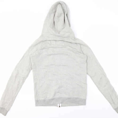 Jack Wills Women's Grey Full Zip Hoodie Size 8