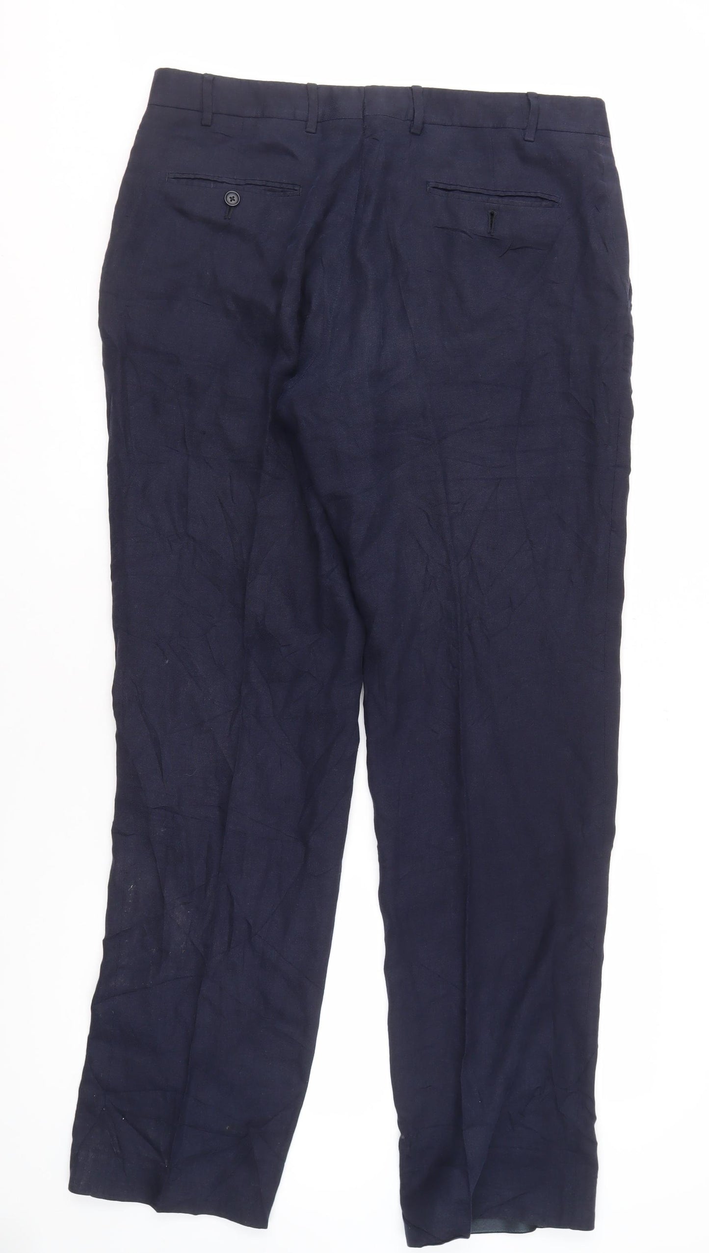 Jaeger Men's Blue Linen Trousers 36L