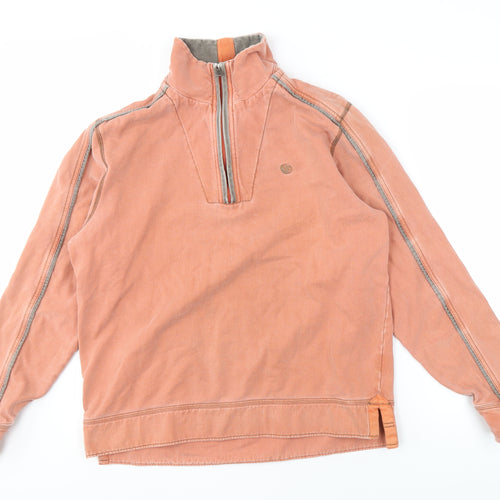 Fat Face Men's Medium Orange Pullover High Neck