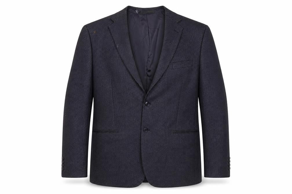 Front view of Marks & Spencer Men's Blue Wool Blazer 46 Long