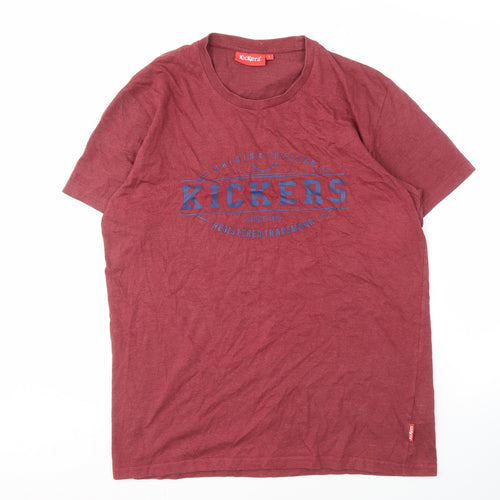 Kickers Men's Red Graphic Print T-Shirt, Size L