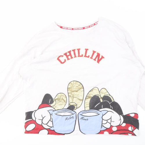 George Disney Mickey & Friends Pyjama Top, White, Size 16-18