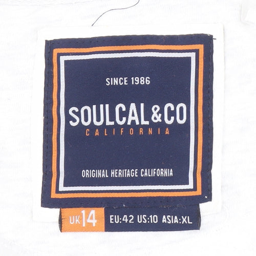 SoulCal & Co Women's White Hoodie Size 14 Full Zip