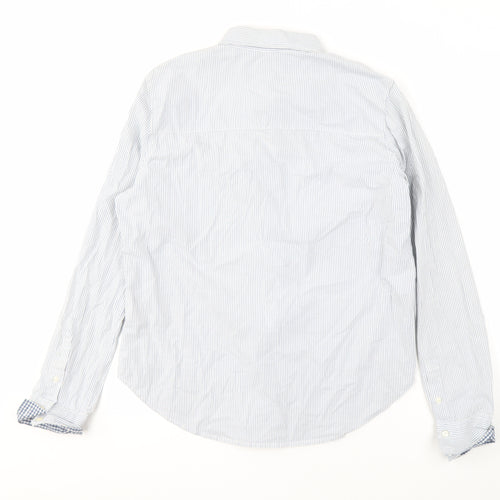 Abercrombie & Fitch Men's Blue Striped Long Sleeve Shirt