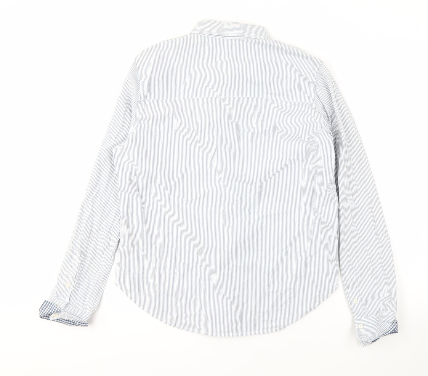 Abercrombie & Fitch Men's Blue Striped Long Sleeve Shirt