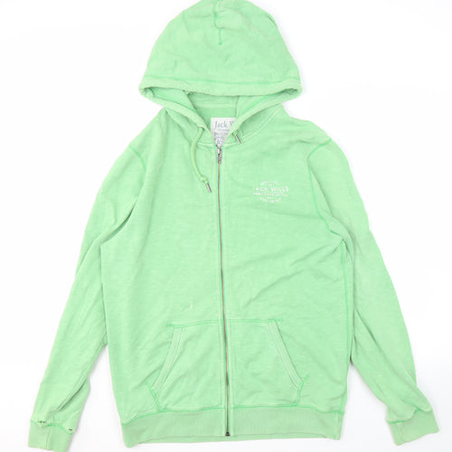 Jack Wills Men's Green L Full Zip Hoodie