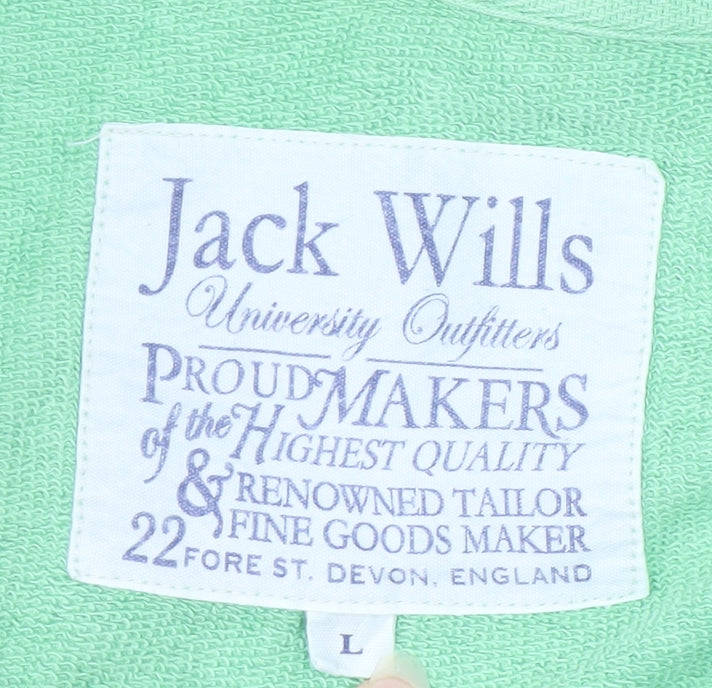 Jack Wills Men's Green L Full Zip Hoodie