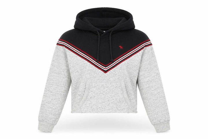 Abercrombie & Fitch Women's Pullover Hoodie, 2XS, Grey & Black