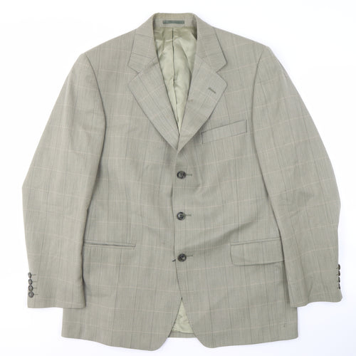 Magee Men's Grey Check Blazer, Size 40R Business Formal