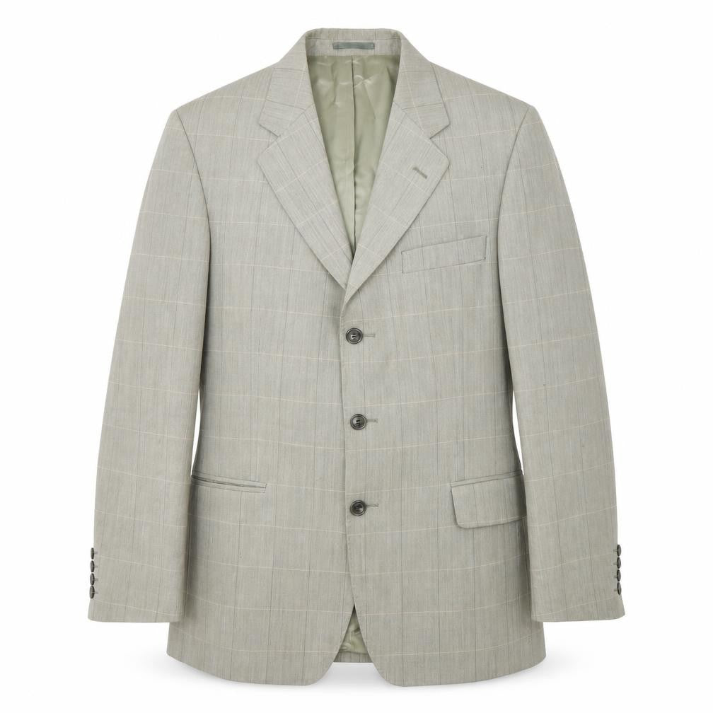 Front view of Magee Men's Grey Check Blazer, size 40R, Business Formal