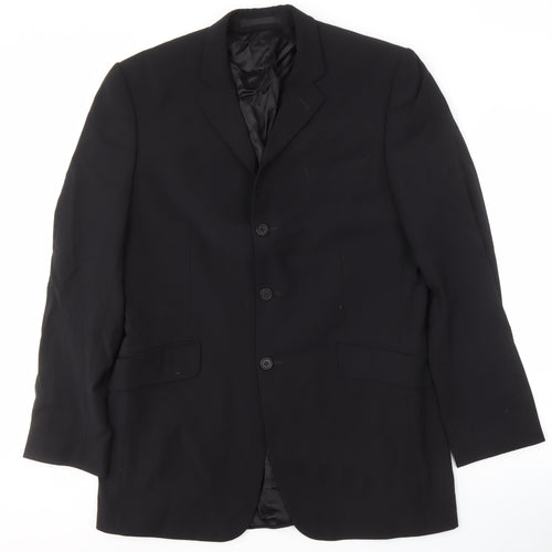 Jasper Conran Men's Black Wool Blazer, Size 42 Long