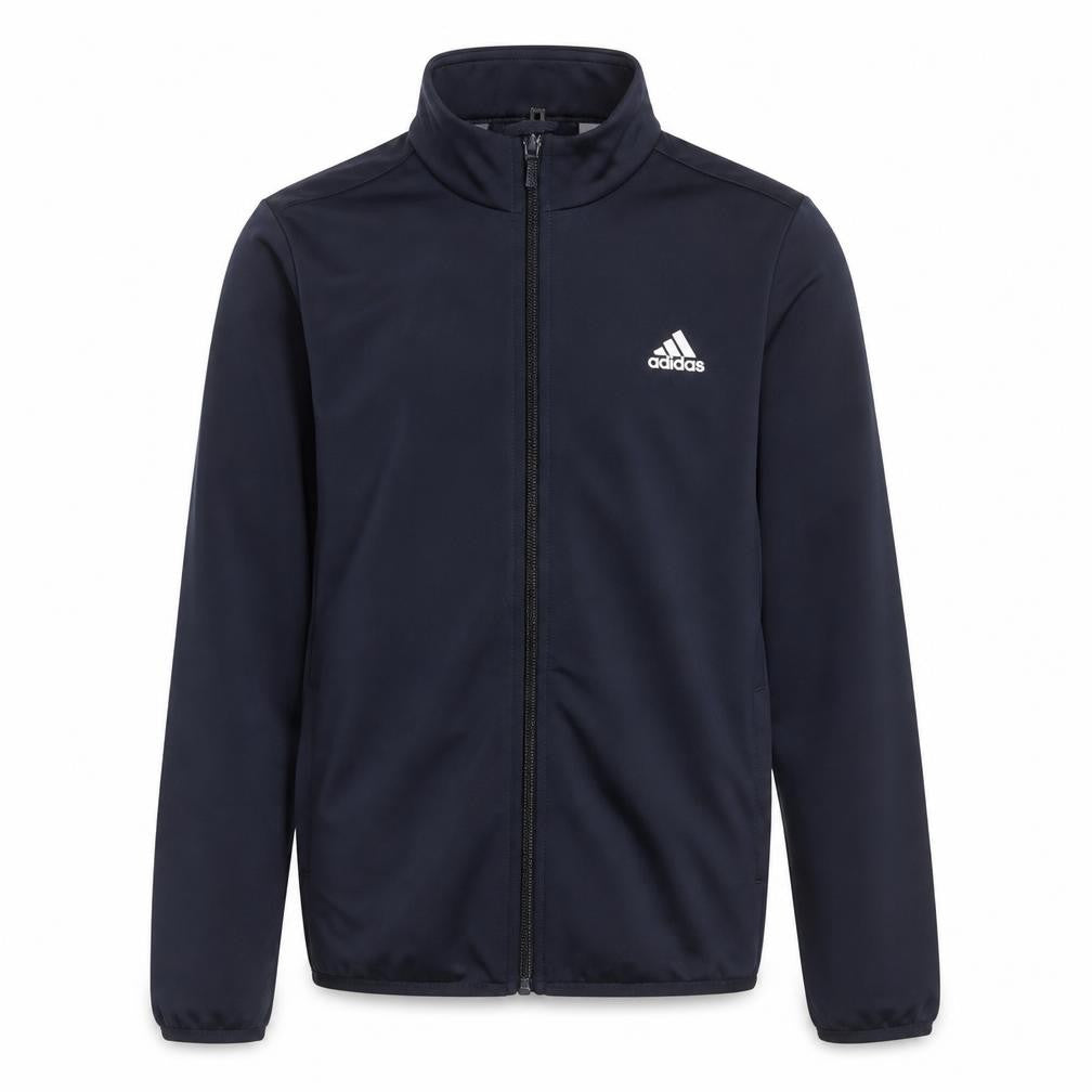 Front view of Adidas boys’ blue track jacket 9-10 years