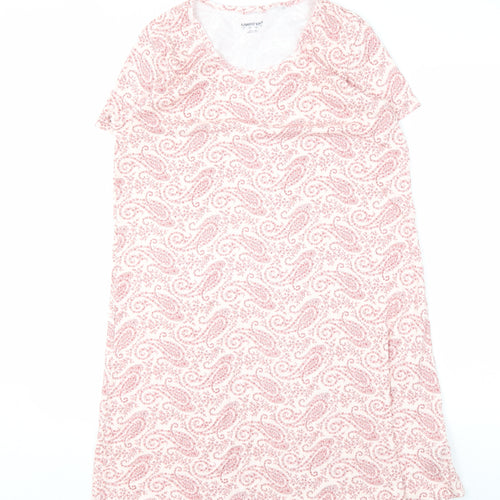 Lands' End Women's Pink Paisley Scoop Neck Dress S