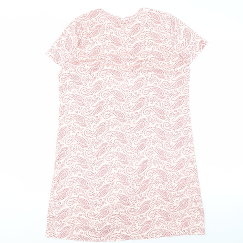 Lands' End Women's Pink Paisley Scoop Neck Dress S