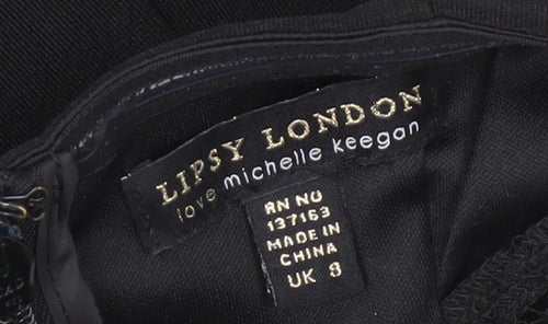 Lipsy London Women's Black Bodycon Dress Size 8