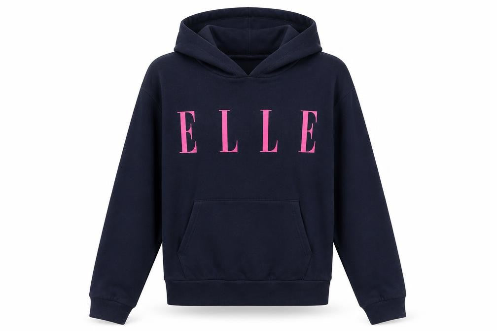Front view of ELLE girls’ blue pullover hoodie -, size 14/15, years