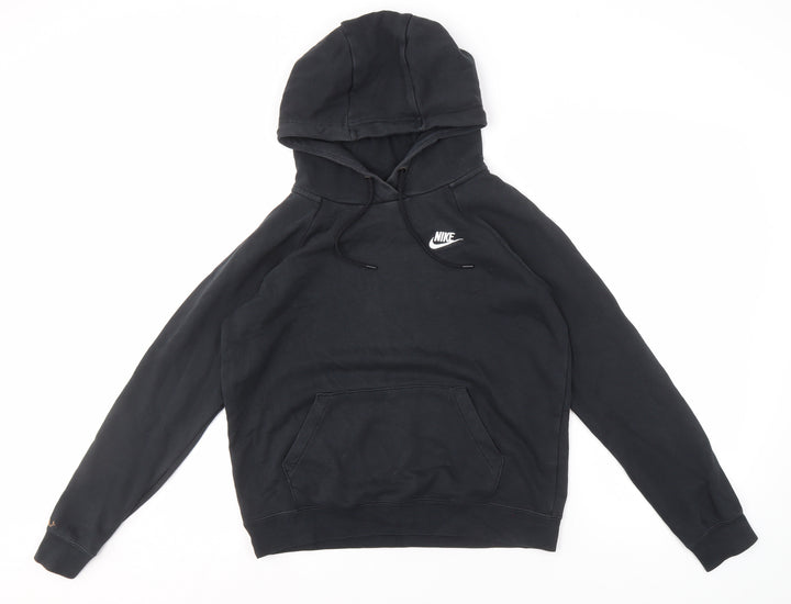 Nike Men's Black Pullover Hoodie, Size S, Logo Accent