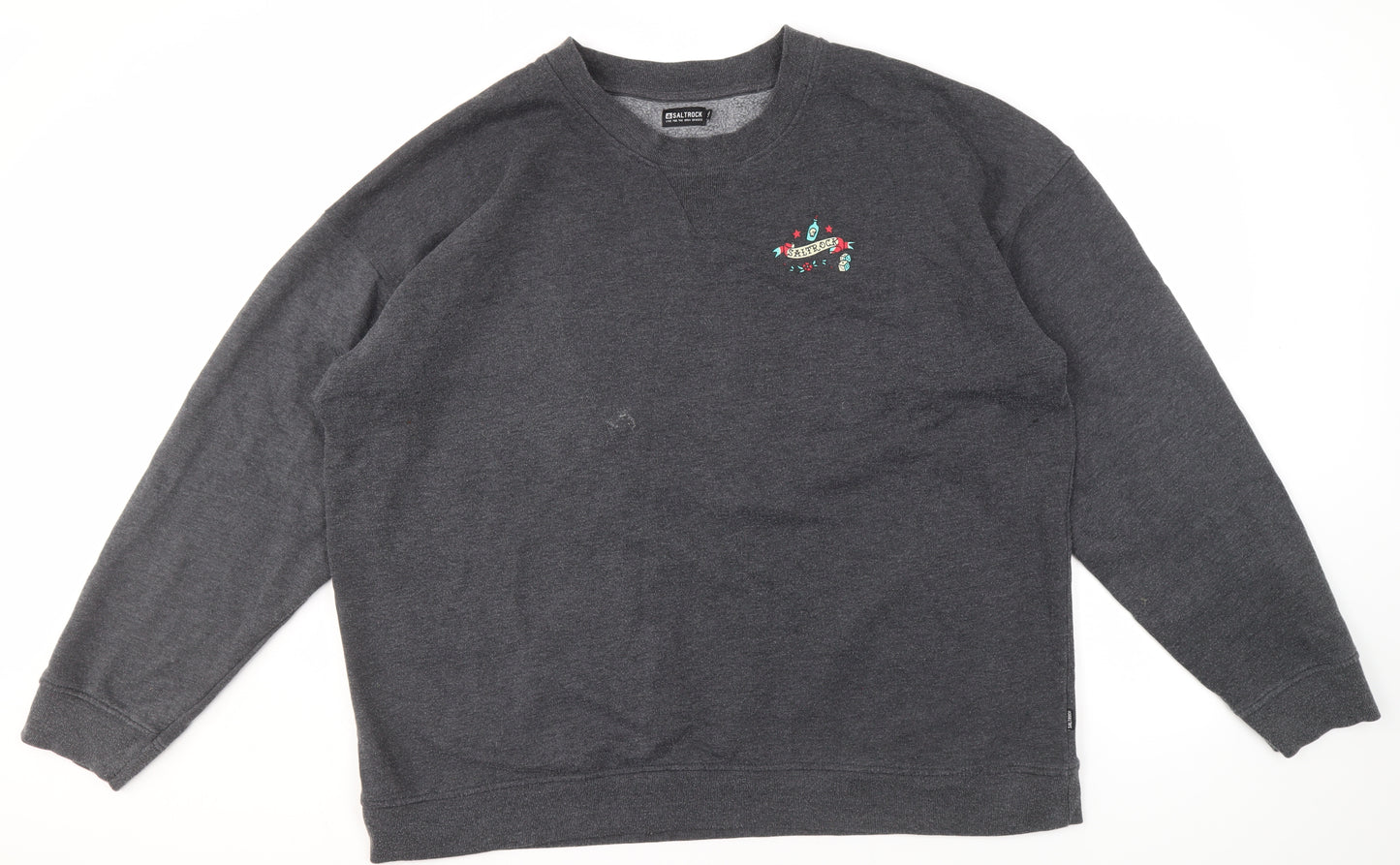 Saltrock Men's Grey Graphic Pullover Sweatshirt 2XL